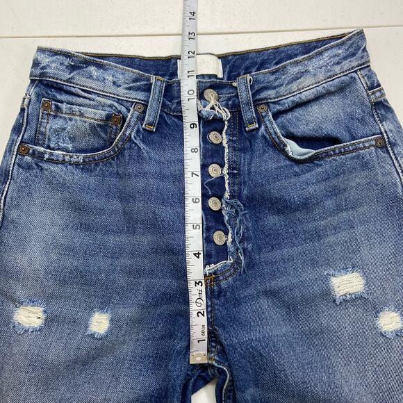 Boyish Billy Jeans Women's 26 Blue Button Fly Distressed Ankle Recycled Cotton‎ - Picture 11 of 14